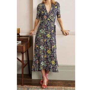 Boden Lavinia Jersey Wrap Dress in Tropic Meadow
